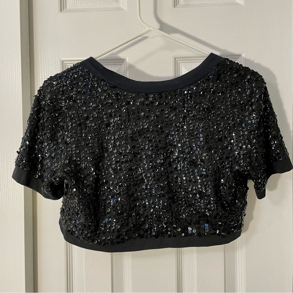 Voom Vava by Joy Hahn Black Sequin Shrug Jacket Sz 2 S - Picture 7 of 7